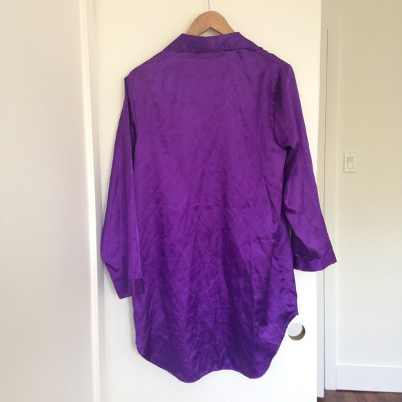 Sentiments - Purple Pyjama Button Up Dress - Picture 5 of 6